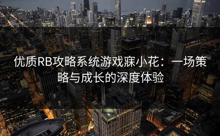 优质RB攻略系统游戏寐小花：一场策略与成长的深度体验