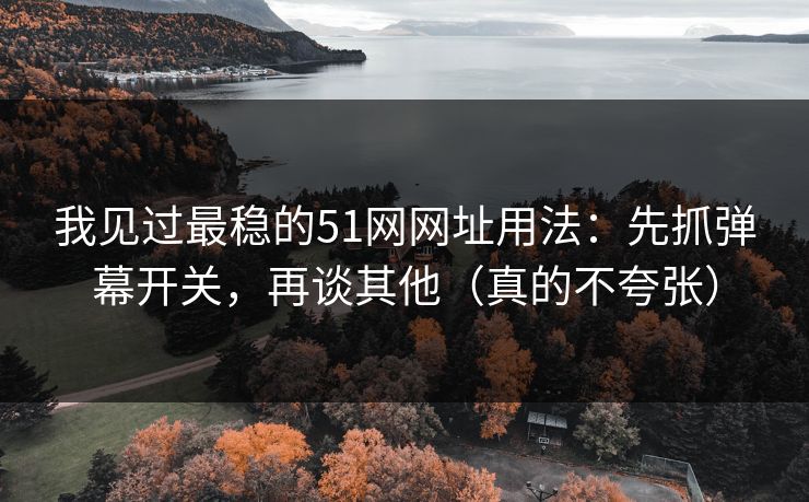 我见过最稳的51网网址用法：先抓弹幕开关，再谈其他（真的不夸张）
